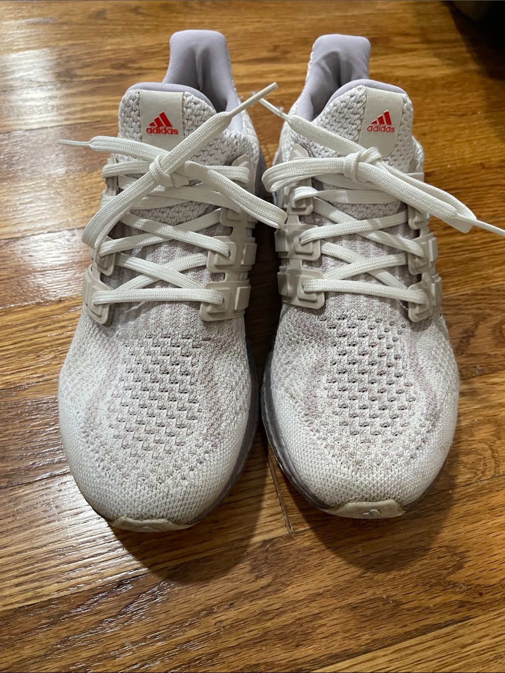 adidas Knit Running Sneakers with Red Logo